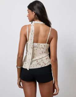Cojira Top With Scarf in Bambi Ivory