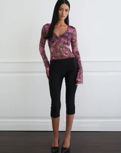 Copriva Top in Abstract Rose Pink and Plum