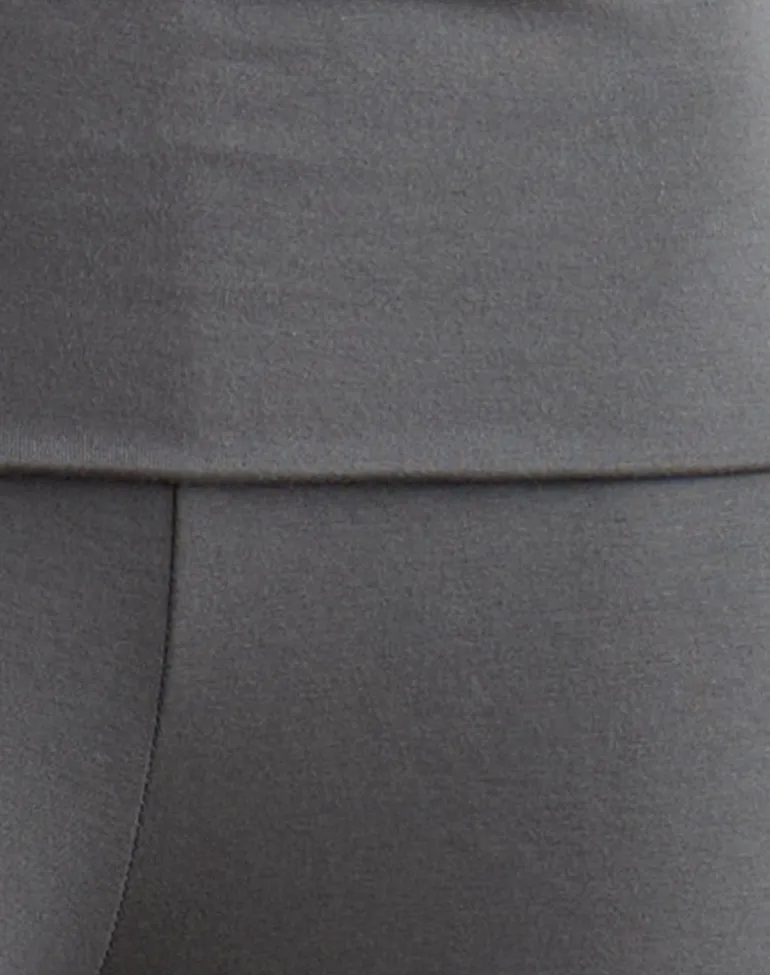 Coreta Foldover Trouser in Spiral Charcoal Grey