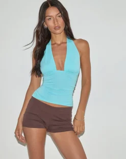 Cosimo Halterneck Top in Aqua