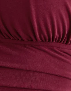 Cosimo Halterneck Top in Cupro Dark Red