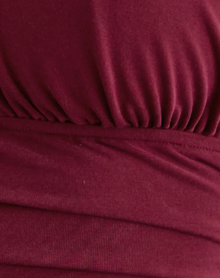 Cosimo Halterneck Top in Cupro Dark Red