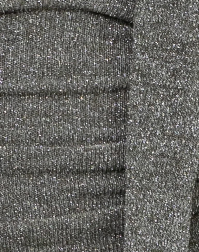 Cosimo Halter Neck Top with Scarf in Glitter Knit Khaki