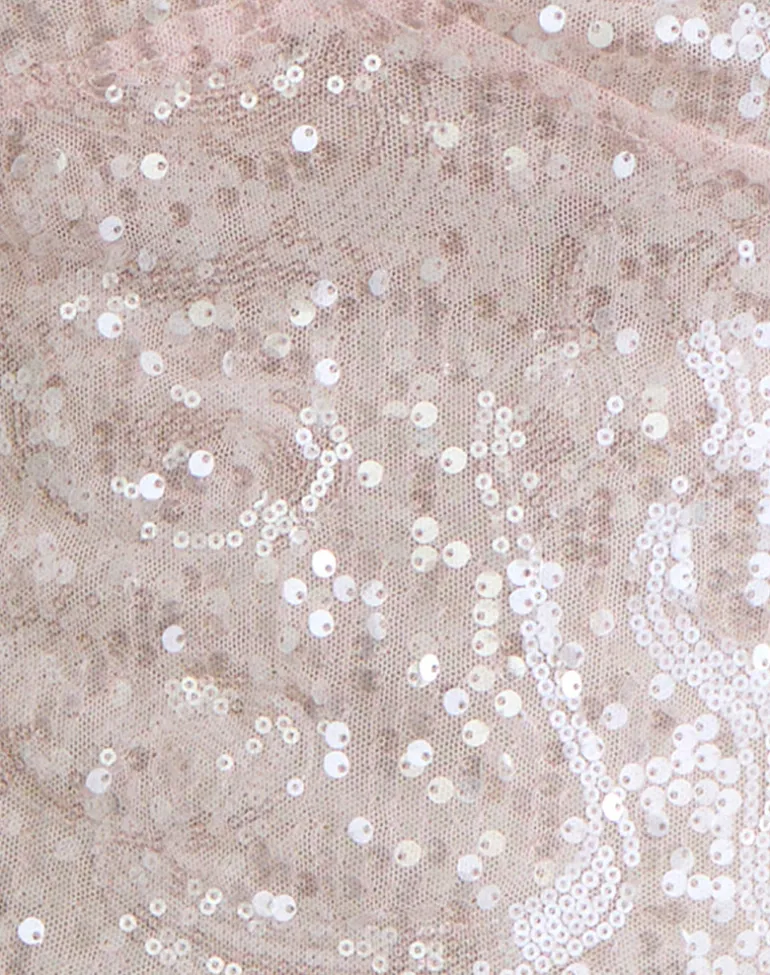 Cosio Halter Top in Sequin Baby Pink