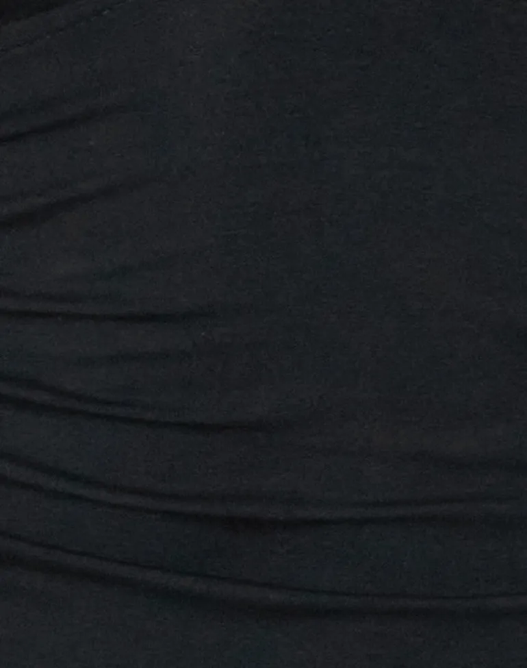 Cosmo Halterneck Top in Jersey Black