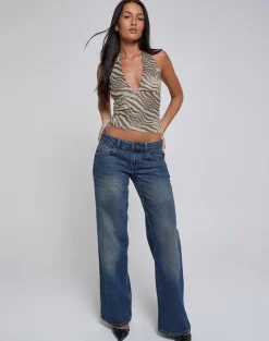 Costra Top in Mesh Wild Animal Neutral