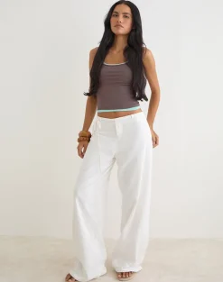 Curisa Trouser with Side Tie in Ivory