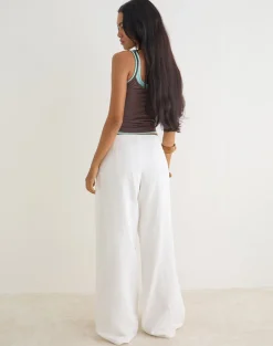 Curisa Trouser with Side Tie in Ivory