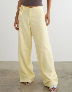 Curisa Trouser with Side Tie in Lemon