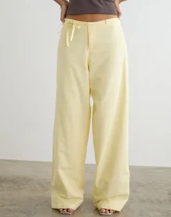 Curisa Trouser with Side Tie in Lemon