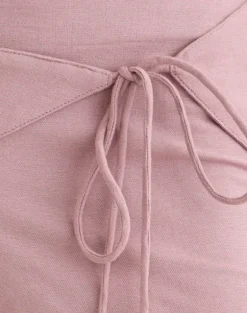 Cursa Trouser in Linen Dusty Rose with Belt