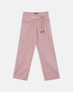 Cursa Trouser in Linen Dusty Rose with Belt