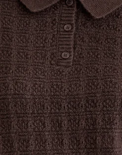 Dalina Knit Jumper in Check Brown