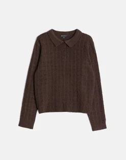 Dalina Knit Jumper in Check Brown