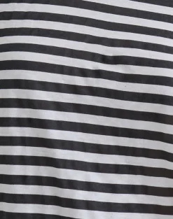Daman Off Shoulder Basic Top in Ivory with Charcoal Stripe