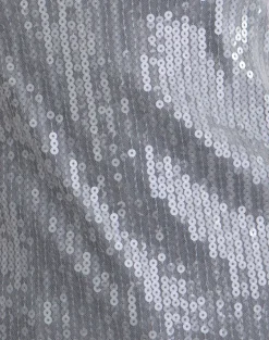 Damske Vest Top in Clear Tinted Sequin Grey
