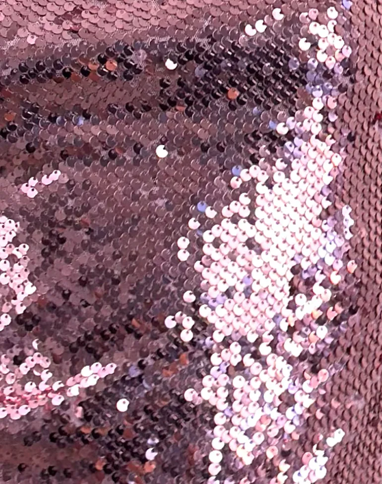 Damske Vest Top in Pink Sequin