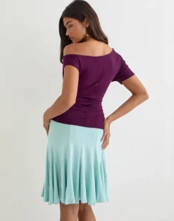 Danama One Shoulder Top in Rayon Jersey Fig