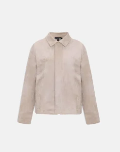 Dante Boxy Jacket in Faux Suede Tan