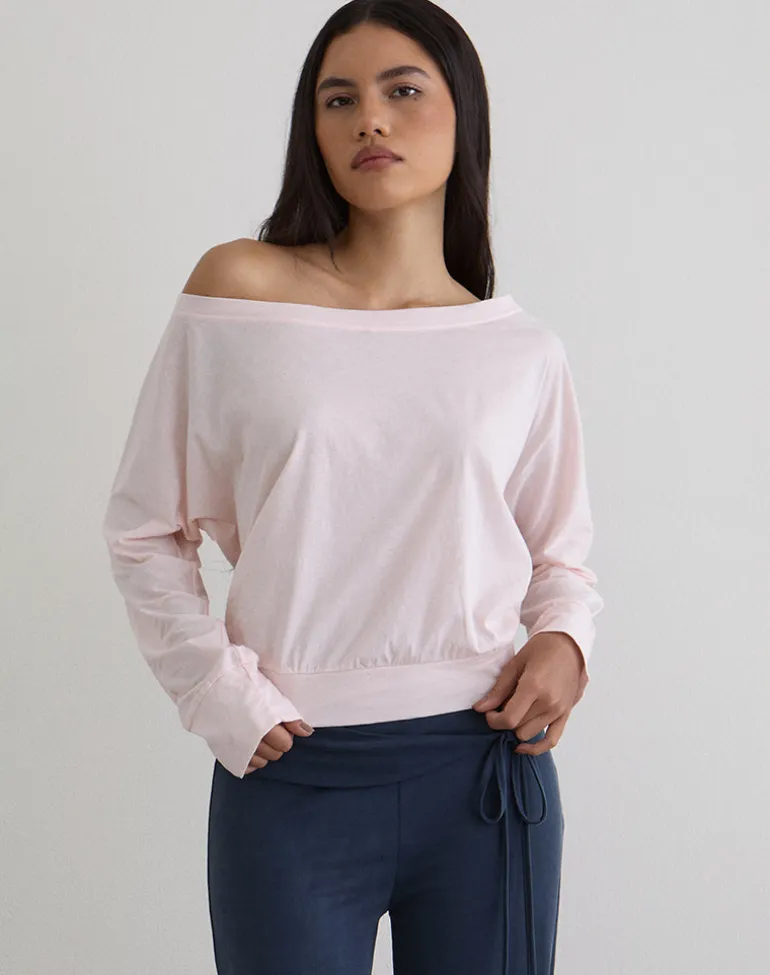 Daral Long Sleeve Top in Jersey Light Pink