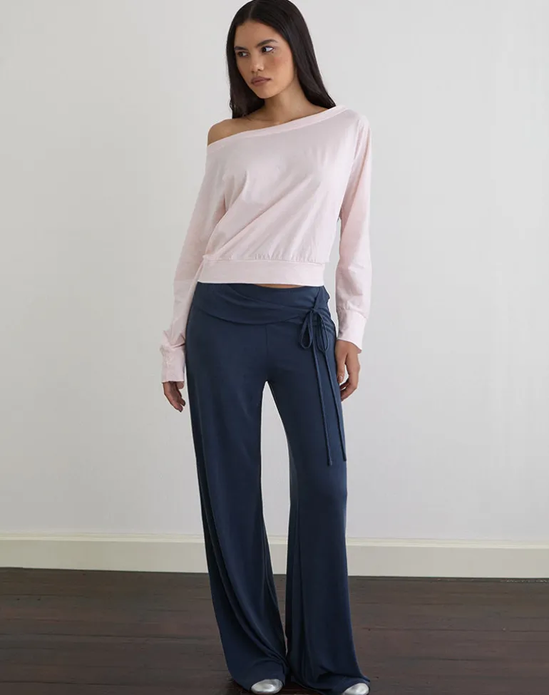 Daral Long Sleeve Top in Jersey Light Pink