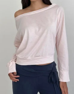 Daral Long Sleeve Top in Jersey Light Pink