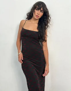 Darsih Maxi Dress in Lips Flock Black