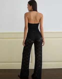 Dasom Trouser in Floral Lace Black