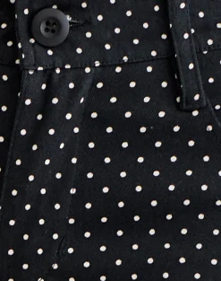 Dassah Capri Trouser in Black with Micro Polka White