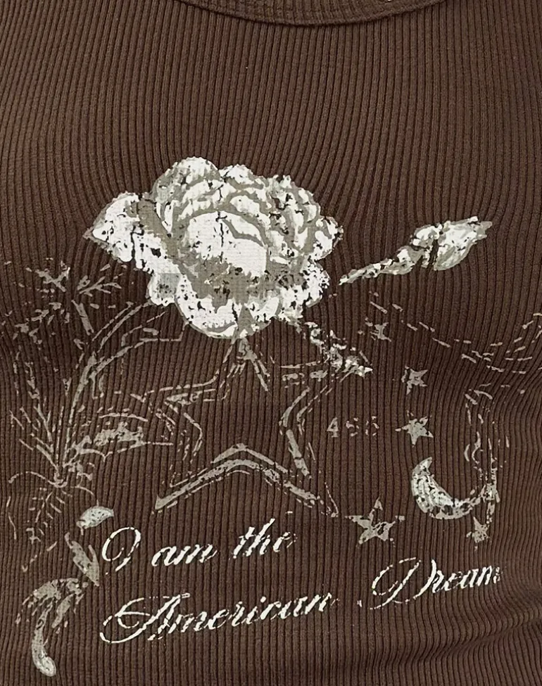 Daxio Vest Top in Cocoa American Dream with Studs