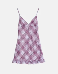 Delos Ruffle Mini Dress in Country Check