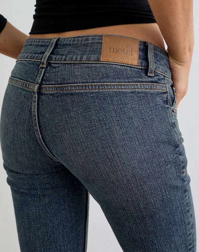 Denim Capri Jean in Dirty Green