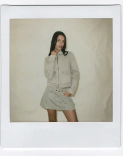 Denim Cinch Jacket in Oat