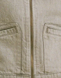 Denim Cinch Jacket in Oat