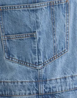 Denim Dungaree in Bright Blue Used