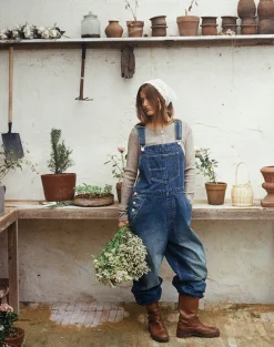 Denim Dungaree in Mid Blue Tint