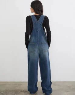 Denim Dungaree in Mid Blue Tint