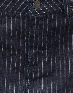 Denim Mini Skirt in Stripe Indigo
