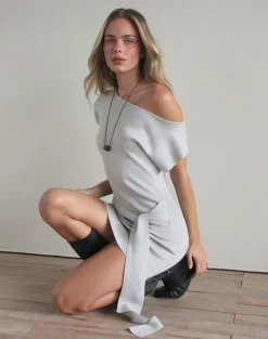 Derana Mini Dress in Silver Shimmer