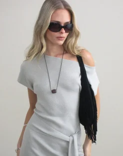 Derana Mini Dress in Silver Shimmer