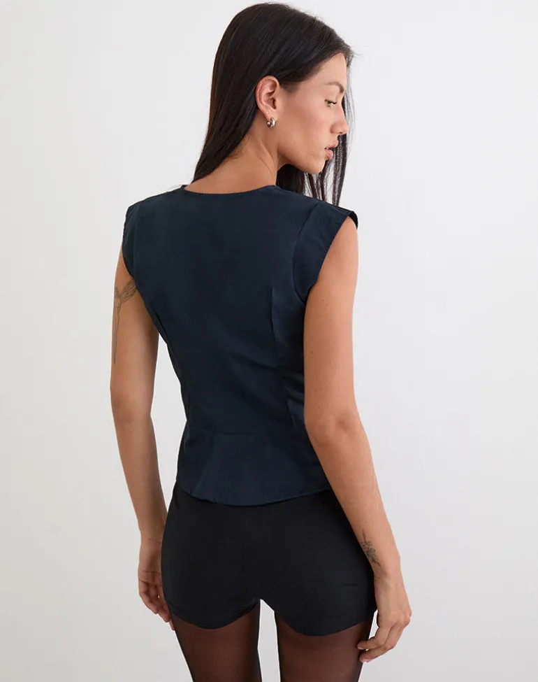 Devlon Blouse in Dark Navy