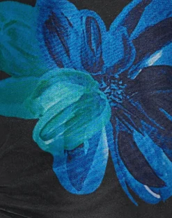 Diana Halterneck Top in Watercolour Flower Blue