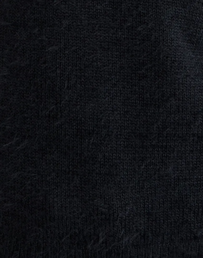 Dikara Jumper with Scarf in Knit Black