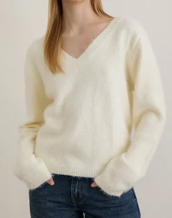 Dikara Jumper with Scarf in Knit Off White