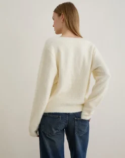 Dikara Jumper with Scarf in Knit Off White