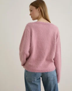 Dikara Jumper with Scarf in Knit Dusty Pink