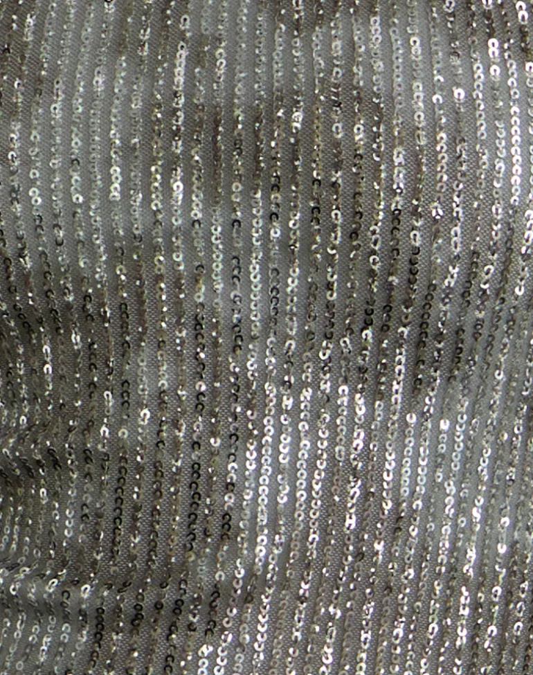 Dikta Asymmetric Mini Dress in Sequin Green Grey