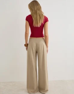 Diomira Trouser in Beige with Tie