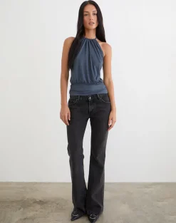 Diraka High Neck Top in Jersey Ocean Storm