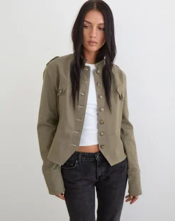 Diranda Military Jacket in Twill Khaki